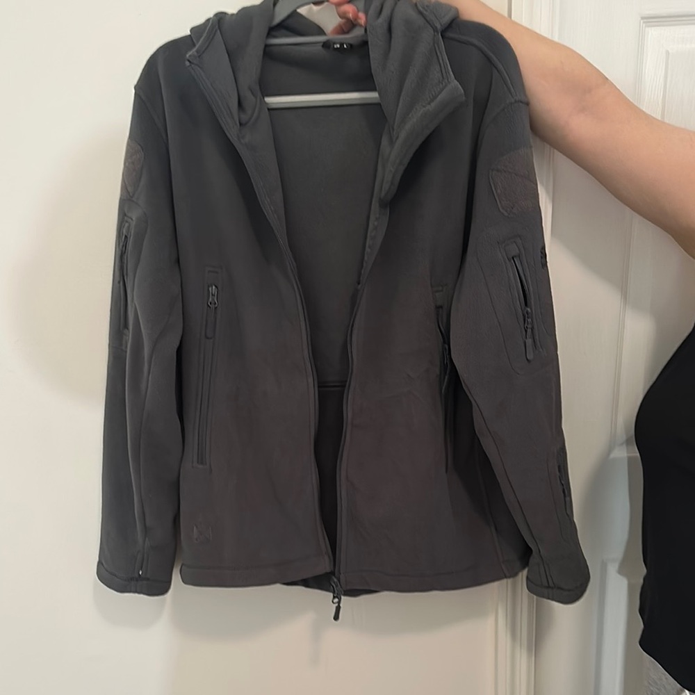 Old Navy Gray Performance Jacket with Lapel Collar